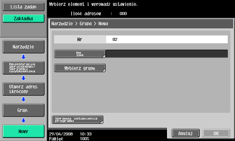 Przydatne funkcje skanowania sieciowego 6 Odbiorcy grupowi Wielu odbiorców można zarejestrować razem jako pojedynczą grupę.