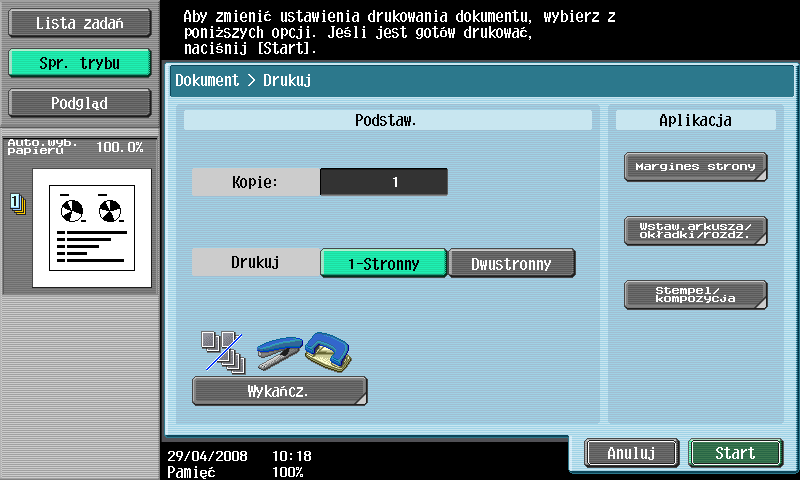 Podstawowe operacje 2 Jeśli zostało określone hasło dla skrzynki użytkownika, należy wpisać hasło, a następnie dotknąć [OK].