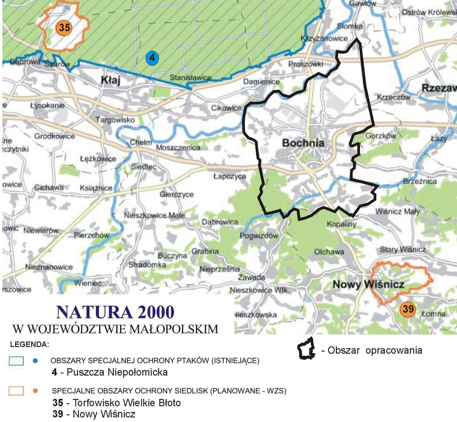 ustanowioną na podstawie ustawy O ochronie przyrody z dnia 16 kwietnia 2004r. (Dz. U. 2004 nr 92 poz. 880). Obszaru Chronionego Krajobrazu Zachodniego Pogórza Wiśnickiego.