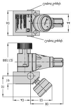 Rys. 3 Regulatory ciśnienia typu 478-xx/4xx Rys. 3 (zdjęcie: rys. ) Regulator ciśnienia typu 478-6xx dla siłownika pneumatycznego typu 377 Rys.