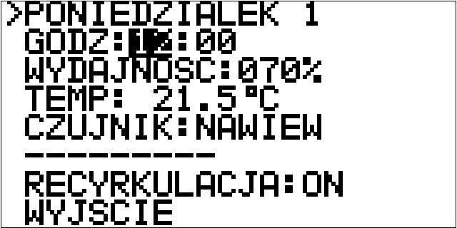 Informacja o aktualnie wybranej funkcji pracy nagrzewnicy/chłodnicy albo współpracy nagrzewnicy z chłodnicą znajduje się w na ekranie głównym w lewym górnym rogu w postaci ikonki (pozycja [1],