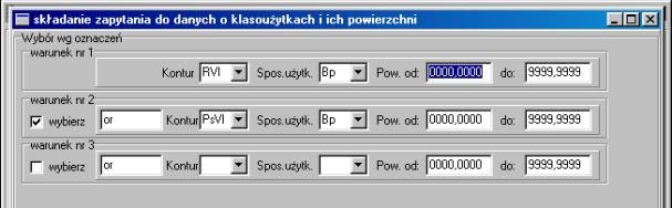 Pola ilościowe (powierzchnia, wartość) zostały uzupełnione o możliwość wpisania zakresu szukanych informacji od do.