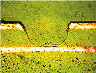 Analysis of blind microvias forming process... Criterion 2 the microvia should be symmetrical. The symmetric (s) of microvia was calculated on the base of equation 1 (x 1 x 4 described in Fig. 3).