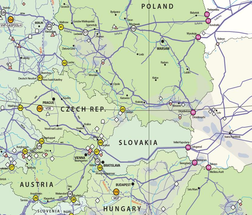 Nabucco LNG LNG/NCS GAZ ŁUPKOWY KORYTARZ PÓŁNOC POŁUDNIE Potencjalne korzyści Korytarz wpisuje się w europejską politykę bezpieczeństwa energetycznego UE i jest na liście priorytetów Komisji