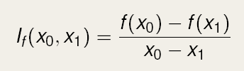 Definicja pochodnej funkcji w punkcie Niech f : (a; b) R i niech x 0 ; x 1 (a; b),