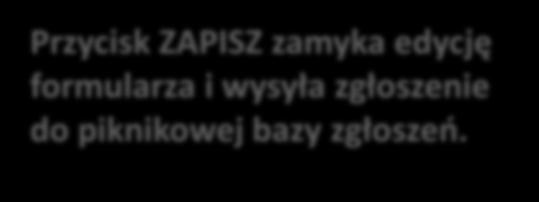 STRONA 3: podsumowanie; na tym etapie można sprawdzić całość zgłoszenia i ewentualnie wrócić do