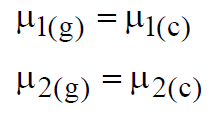 przykład Dla układu dwuskładnikowego warunek równowagi termodynamicznej ciecz-para (f=2) oznacza Dla układów dwufazowych możemy dowolnie zmieniać tylko dwa parametry