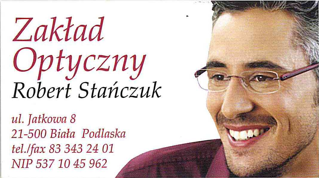 40. 41. ul. Jatkowa 8 Czynny: Pon - Pt 9:00-17:00 Sob 10:00-13:00 tel. 83 343 24 01 Zakład Optyczny REMAT MED Remat Med Sp. z o.o. Długosza 11 42-580 Wojkowice woj.