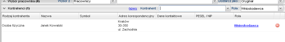 2.3.1. Wyszukanie kontrahenta W pole wyszukiwania należy wpisać dane kontrahenta, np. nazwę lub nazwisko.