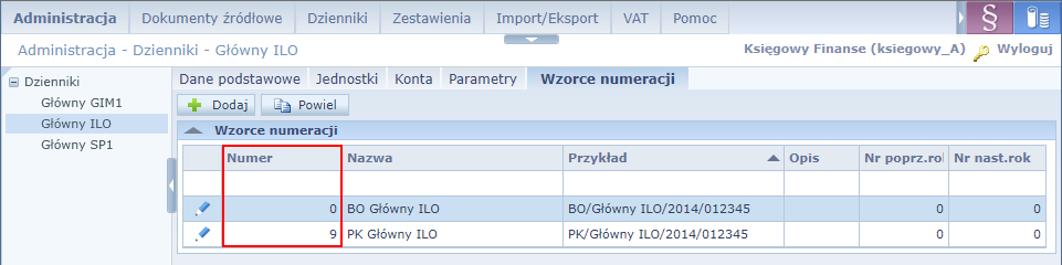 Finanse Jak nadać dokumentowi żądany numer? Aplikacja Finanse automatycznie nadaje tworzonym dokumentom kolejne numery, zgodnie ze wzorcem numeracji zdefiniowanym dla danego typu dokumentów.