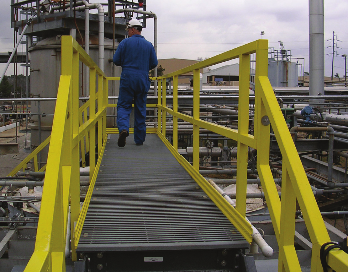 SAFRAIL Industrialny System Poręczy z Włókna Szklanego SAFRAIL system industrialnych poręczy z włókna szklanego jest ekonomicznym systemem poręczy dla schodów, platform/pomostów.