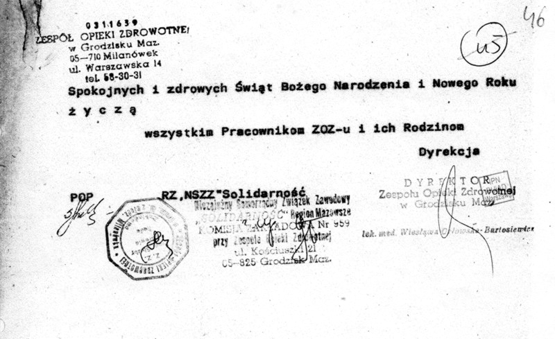 wyraźniej traktowała jako normalną procedurę, bo życzenia podpisała i oddała do dalszej wysyłki, nie spiesząc się (do przekazania życzeń dalej doszło po około tygodniu) 38. Zdjęcie nr 2.