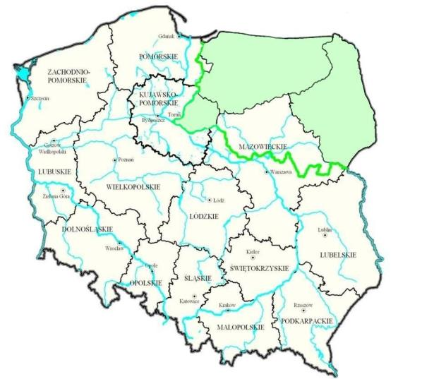 Rysunek 13. Korytarze ekologiczne na tle sieci drogowej Źródło: http://www.pkd.org.pl/pliki/debata_olsztyn/rdos_230309.pdf [Data wejścia: 23.06.2014 r.].