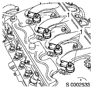 Page 15 of 39 34. Wymontować 4 wtryskiwacze (1) z głowicy cylindrów za pomocą ściągacza/narzędzia do montażu KM- 6212-A 35.