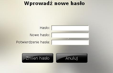 Po ukazaniu się widoku do zmiany hasła (rysunek VI.