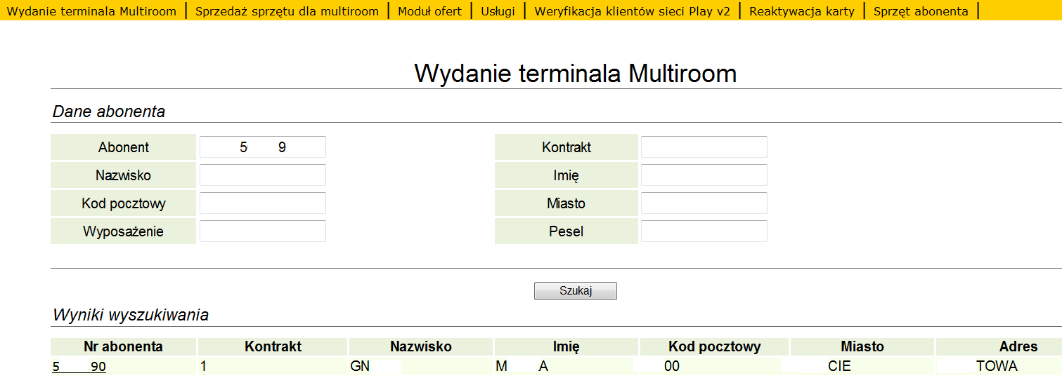 WYDANIE DEKODERA MULTIROOM dla