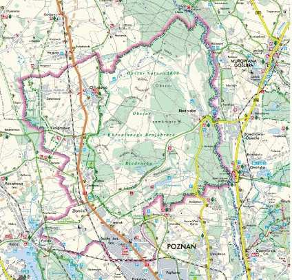 Rysunek 2. Mapa gminy Suchy Las Źródło: www.leadersuchylas.pl Pod względem fizyczno-geograficznym gmina leży w obszarze Pojezierza Poznańskiego kod 315.