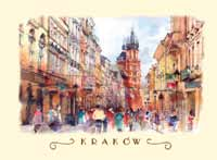 Kraków w akwareli i w fotografii 8 kartki akwarelowe B6 B-168