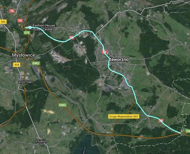 Rys. 4. Orientacyjna lokalizacja odcinka al. Jana Pawła II w m. Żory Rys.