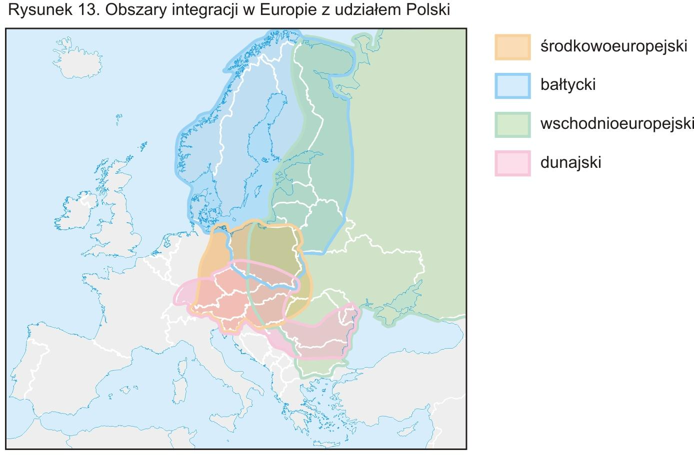 Sieci, dyfuzja i pola współpracy w Europie Najintensywniejsze powiązania Polski ukształtowały się wzdłuż zachodniej i południowozachodniej granicy Między metropoliami i miastami oraz regionami Ze