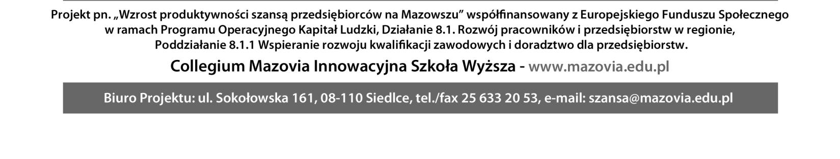 PROGRAM POPRAWY PRODUKTYWNOŚCI Cel szkolenia: Przekazanie wiedzy na temat programów poprawy Podnoszenie kompetencji i umiejętności związanych z programami poprawy Rozwój postawy definiującej gotowość