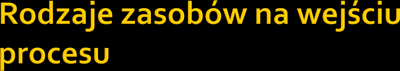 Zasoby rzeczowe - obejmują maszyny i urządzenia, elementy wyposażenia produkcyjnego, materiały, surowce, półprodukty, sprzęt oraz infrastrukturę informatyczną, a także środowisko pracy.
