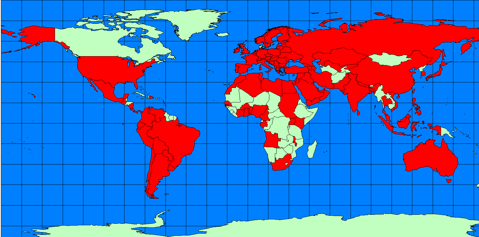 Poniżej zamieszczona została mapka z geograficznym zasięgiem sprzedaży Grupy PZ Cormay zaznaczonym na czerwono. Dostawcy spółki dominującej PZ Cormay S.A.