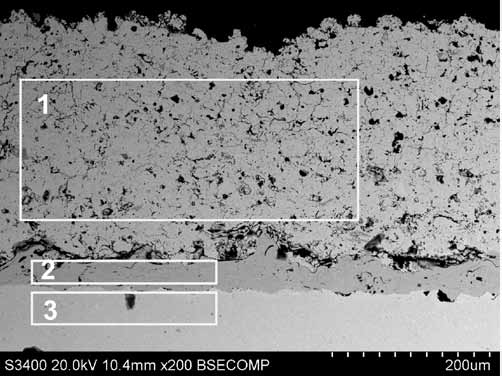 stabilizowanej tlenkiem magnezu (metco 210) wynosiła 300 µm. Przeprowadzono również pomiary porowatości warstw, które wykazały znaczące różnice zależnie od rodzaju zastosowanego proszku ceramicznego.