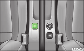 Wskaźnik kontroli ciśnienia powietrza w kołach Rys. 130 Przycisk do ustawiania wartości kontrolnej ciśnienia powietrza w kołach zasadami bezpieczeństwa na stronie 150.