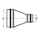 Kanały kształtk wentylacyjne Kanały okrągłe Redukcje symetryczne z uszczelką - RSU średnca d2 80 100 125 140 150 160 180 200 225 250 280 315 100 18,40 125 22,40 23,00 140 26,40 25,40 23,00 150 28,00
