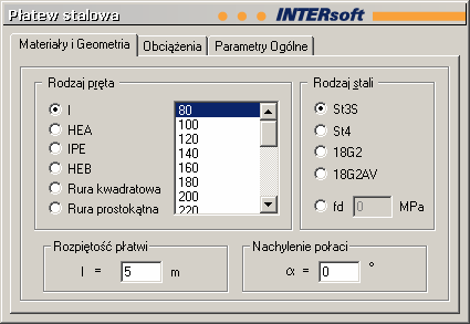 411.1.3. Zakładka Materiały i geometria Rodzaj pręta I [-] Dwuteownik normalny {80...550} HEA [-] Dwuteownik szerokostopowe HEA {100...1000} IPE [-] Dwuteowniki równoległościenne {80.