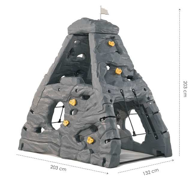 6. Góra wspinaczkowa Urządzenie powinno być wykonane z masywnego tworzywa sztucznego imitującego kamień o podwójnych ściankach wypełnionych w środku powietrzem.