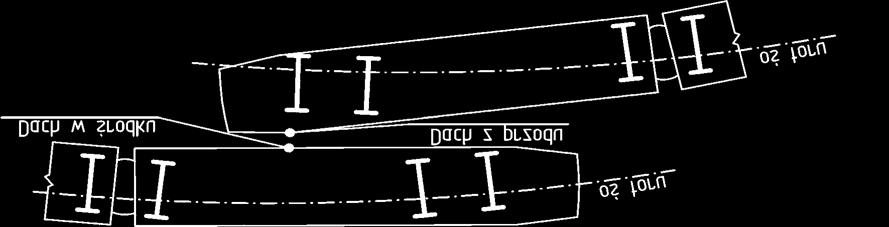 Rys.6. Ustawienia pojazdu w torze oraz punkty pojazdu, dla których wyznaczono kinematyczne zapotrzebowanie przestrzeni Rys.7.
