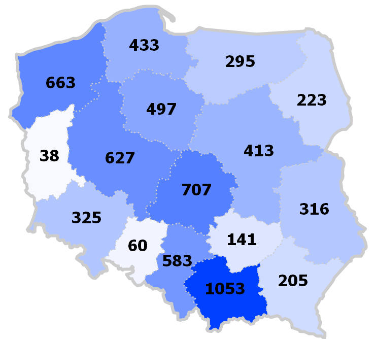 Medialność w regionach Wykres 3.