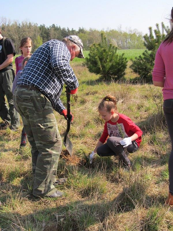 Akcja sadzenia drzewek we współpracy Koła