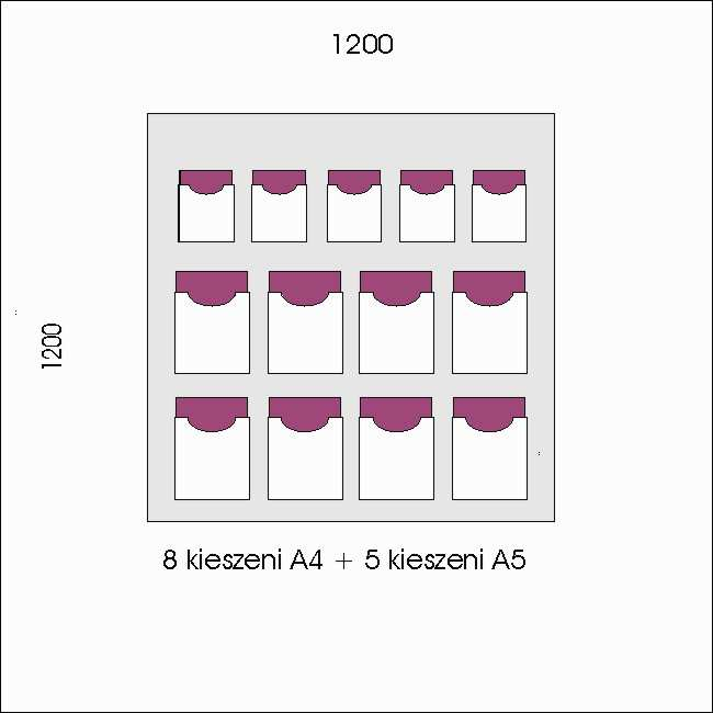 10. Gablota ścienna na foldery i ulotki. Tablica- gablota ścienna o wymiarach 120*120cm. szt. 4 Gablota ścienna na ulotki wymiary 120 cm x 120 cm.