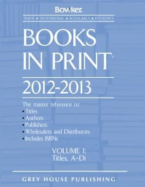 Bieżące bibliografie narodowe USA R.R. Bowker LLC (5): Books in Print. (United States Edition) Bibliografia prospektywna. Wydawana w połowie roku (zazwyczaj w sierpniu).