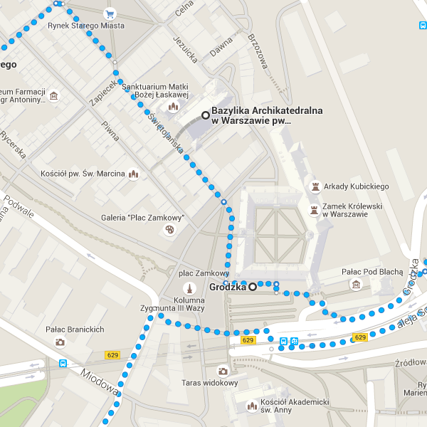 5 min (400 m) Bazylika Archikatedralna w Warszawie p.w. Męczeństwa św. Jana Chrzciciela Kanonia 6, 00-278 Warszawa, Polska 40.