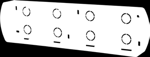 Puszki natynkowe poziome Horizontal surface-mounted boxes IP20 PTH-1 Puszka pojedyncza 1-gang box PTH-3 Puszka potrójna 3-gang box PTH-2 Puszka podwójna 2-gang box