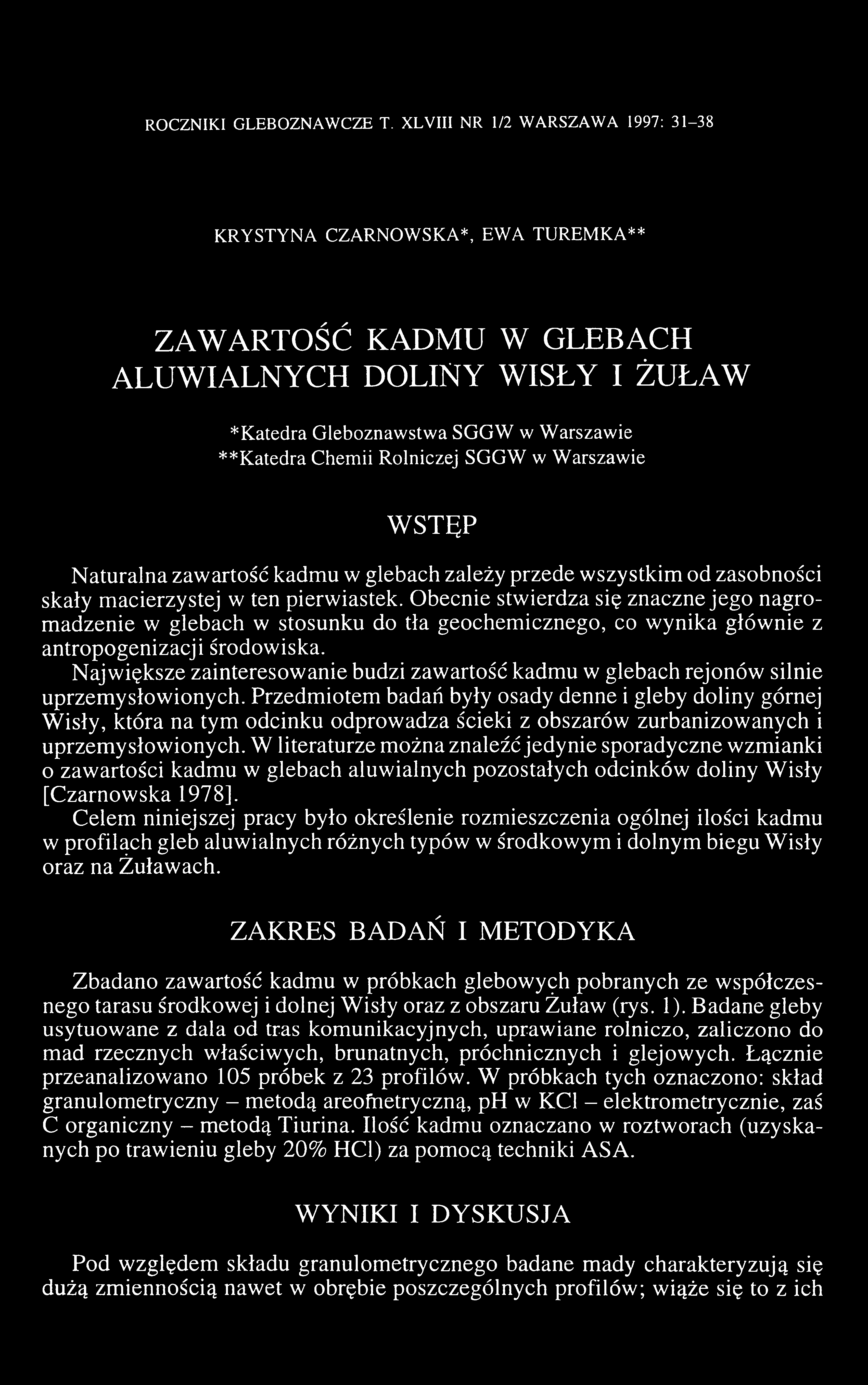 ROCZNIKI GLEBOZNAWCZE T.