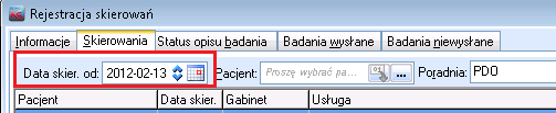 RIS - Ograniczenie danych widocznych w Rejestracji W module RIS pojawiła się opcja Z ilu dni wyświetlać skierowania/informacje dotyczące badań, na podstawie której