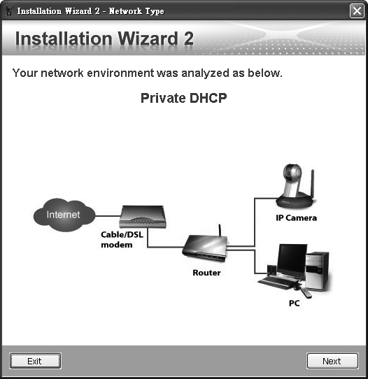 Po analizie sieci, kliknij Dalej aby kontynuować. Installation Wizard 2 3.