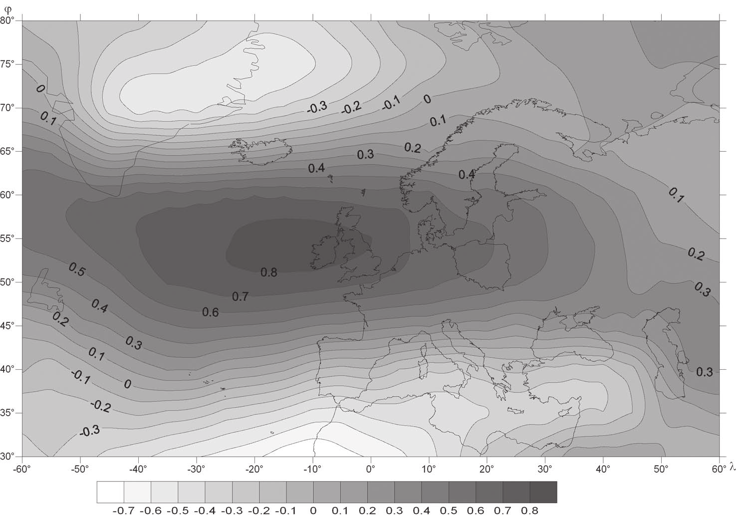 Wskaźnik cyrkulacji zachodniej nad Europą Ryc. 2.