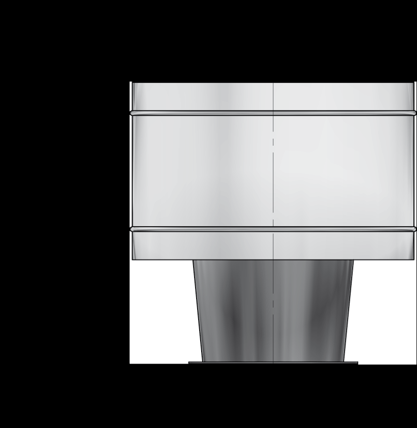 WDP - B 9.15 Wyrzutnie dachowe prostokątne B Wyrzutnia standardowo wykonana z blachy ocynkowanej. Boczne żaluzje wykonane z systemu profili stalowych.