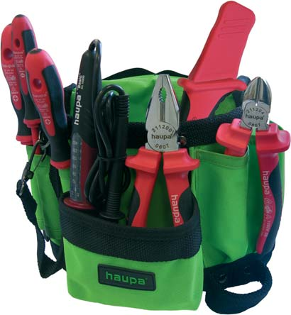 HAUPA Tool belt VDE 8 kieszeni do segregowania narzędzi, materiał: specjalnie umacniany poliester 600D. Tool belt 22 01 05.