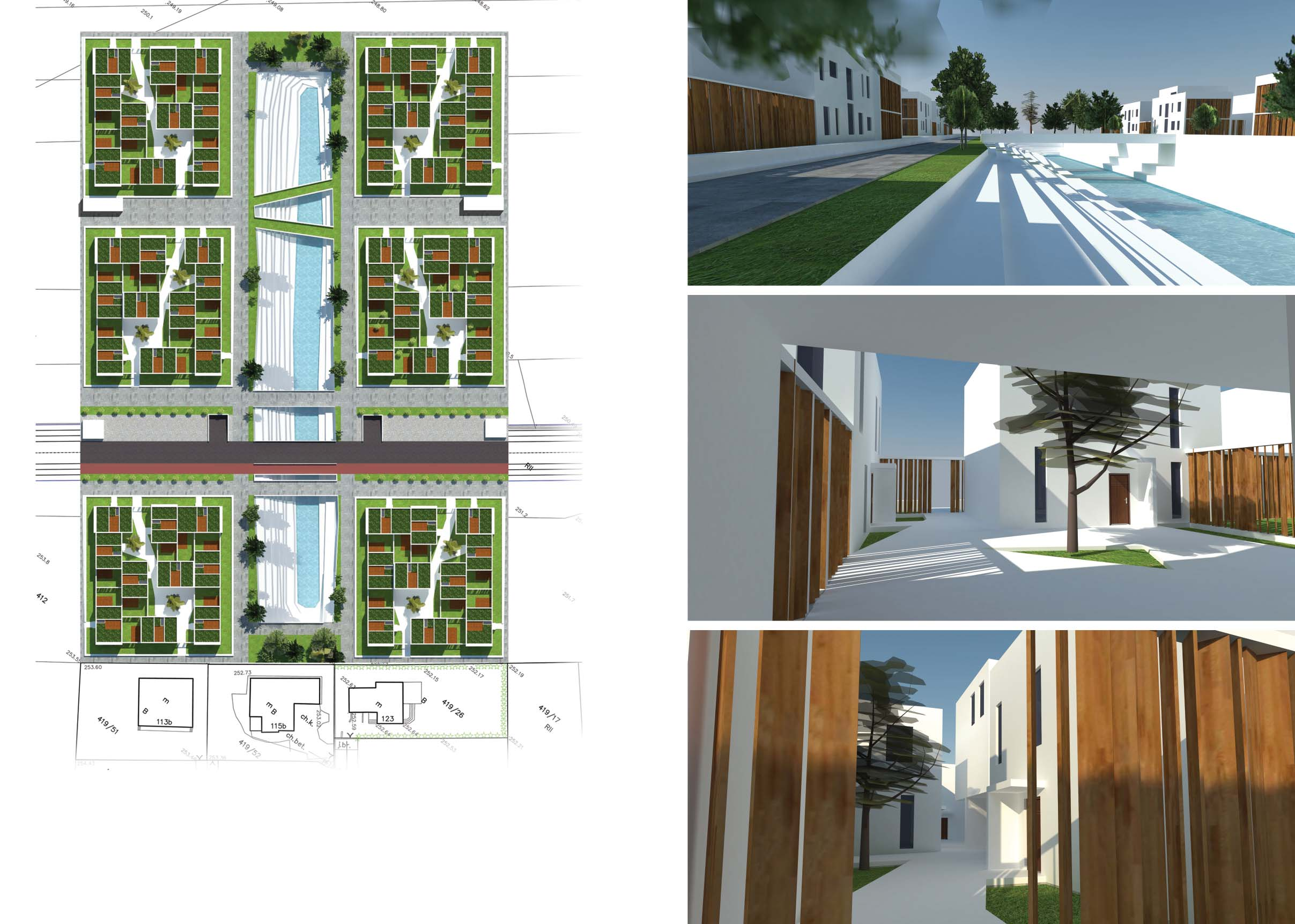 ZESPÓŁ MIESZKANIOWY KRAKÓW-ZESŁAWICE RESIDENTIAL COMPLEX CRACOW-ZESŁAWICE GRZEGORZ BUKALSKI Kompozycja zespołu oparta została na sześciu kwartałach zabudowy i centralnie zloklalizowanymi terenami