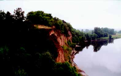 SYTUACJA GEOLOGICZNA I SK AD MINERALNY G ÓWNYCH WYSP LESSOWYCH... 173 Fot. 4. Profil Arapowicze (Wyspa lessowa Nowogrodu Siewierskiego). KrawêdŸ lessowa nad Desn¹ (fot. E. Bartocha) Photo 4.