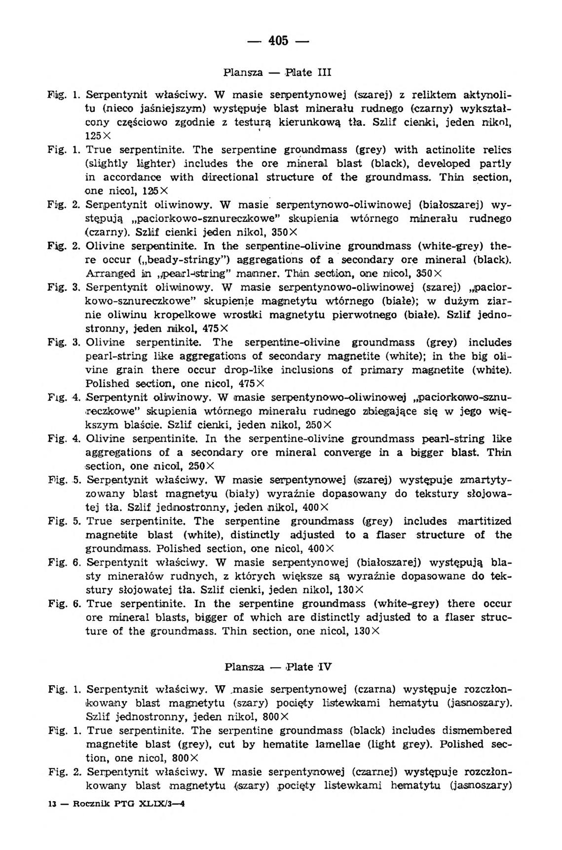 405 Plansza Plate III Fiig. 1. Serpentynit właściwy.