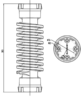 części zamienne, izolatory: Izolator porcelanowy 24 kv, droga NPSZJ2 1YMNNPSZJ2M0001 upływu 620 mm Izolator żywiczny HCEP 24 kv, droga NPSZJ21 1YMNNPSZJ2M1002 upływu 755 mm M12 253 Ø120 M12 Izolator