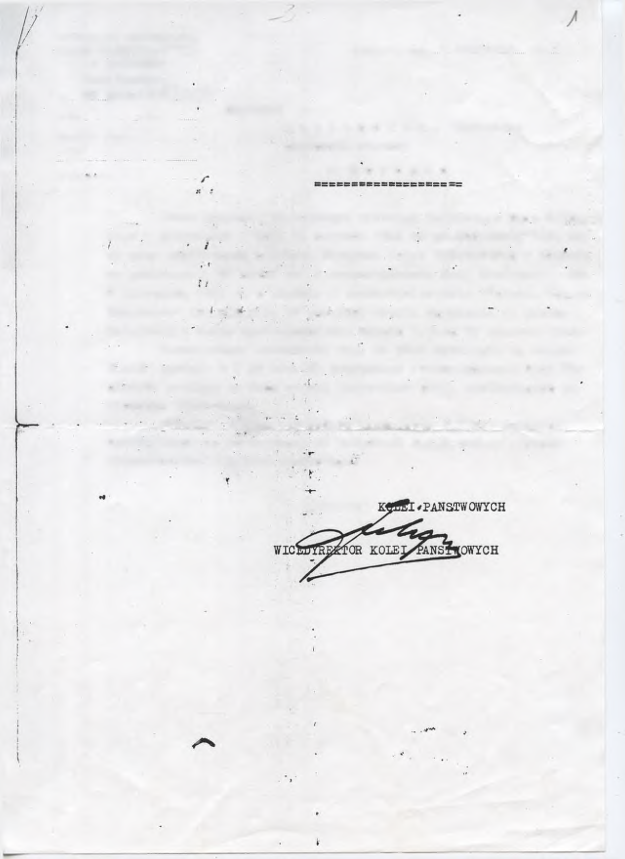 DYREKCJA O KRĘG OW A KOLEI PA ŃSTW O W Y CH G d a ń s k, dnia 1 kwietnia 194 7 r. W GDAŃSKU Biuro Personalne Nr..P2 p r a o / ^ M J/Ajl} N a Nr. z dn... O kreślenie sp ra w y.